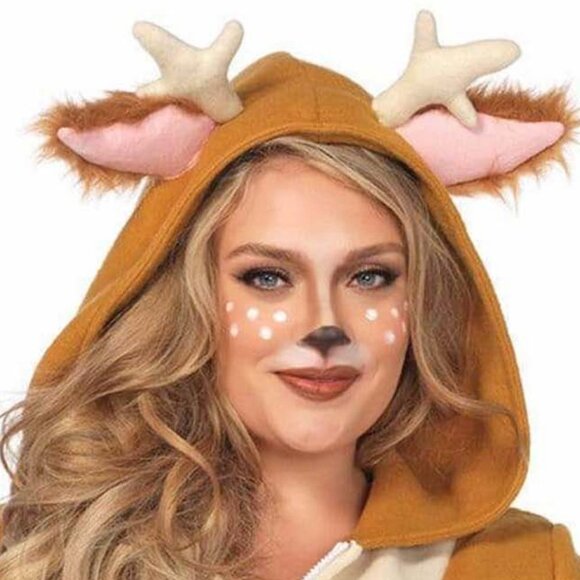 Cozy Fleece Fawn Reindeer Costume Dress Womens Size XL Christmas Halloween Top - Picture 3 of 10